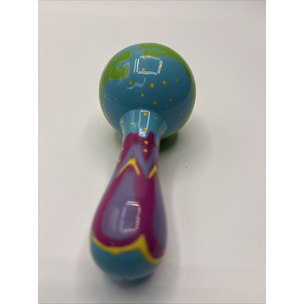 Hand Painted Wooden Shaker Music Instrument 4.5 Inch Pre-Owned